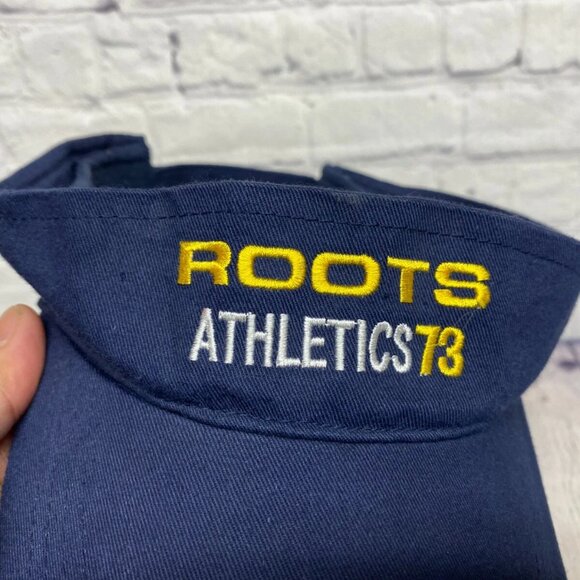 Vintage Roots 73 Athletics Hat Cap Visor Strap Back Fits S-M Embroidered 90s - Picture 4 of 6